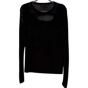 Torrid Black Mesh Long Sleeve Top – Size 1 (14/16)